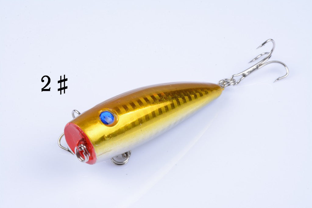 5X 7cm Topwater Fishing Lure Set, Realistic Colors & Hooks