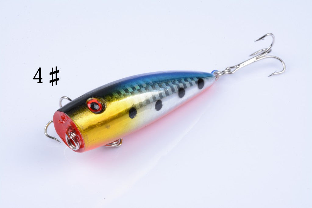 5X 7cm Topwater Fishing Lure Set, Realistic Colors & Hooks