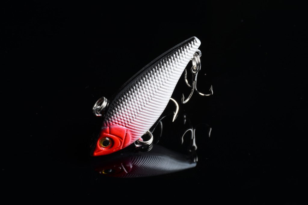 8x 5cm Vib Fishing Lures, 3D Eyes, Sharp Hooks Set