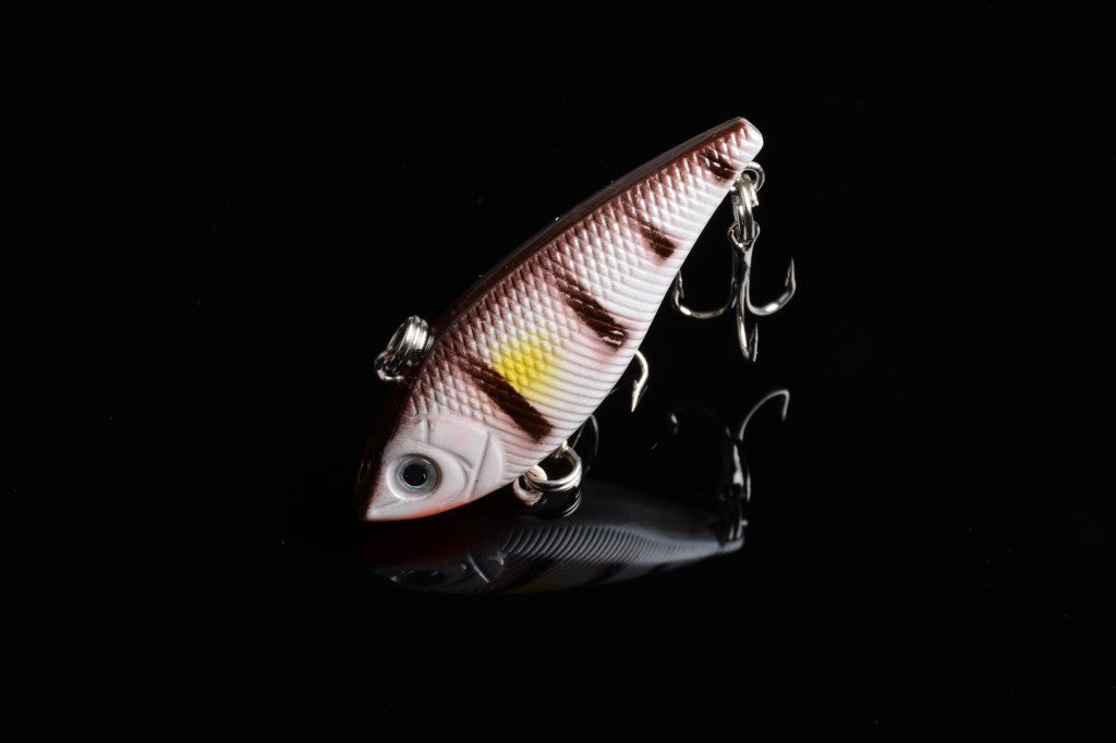 8x 5cm Vib Fishing Lures, 3D Eyes, Sharp Hooks Set