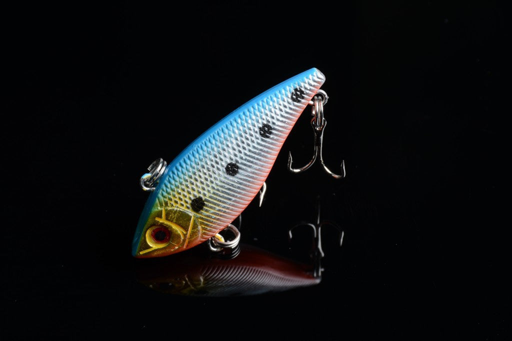 8x 5cm Vib Fishing Lures, 3D Eyes, Sharp Hooks Set