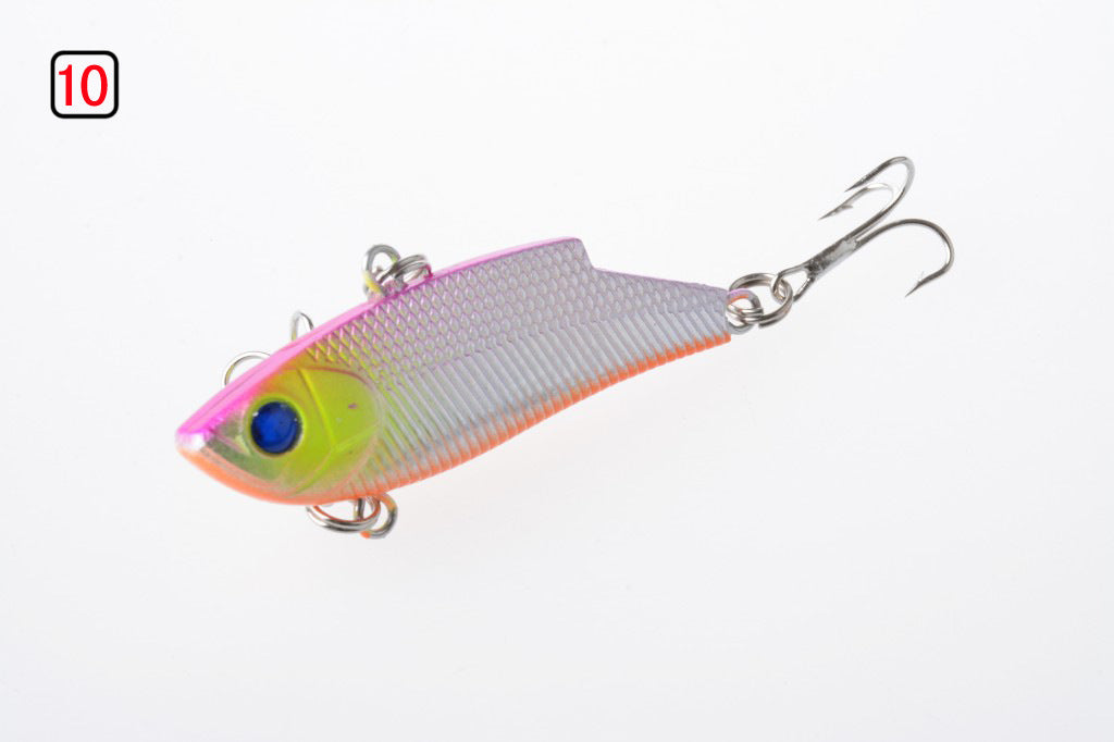 10x 5.5cm Vib Bait Fishing Lures, Sharp Hooks, 10 Colors