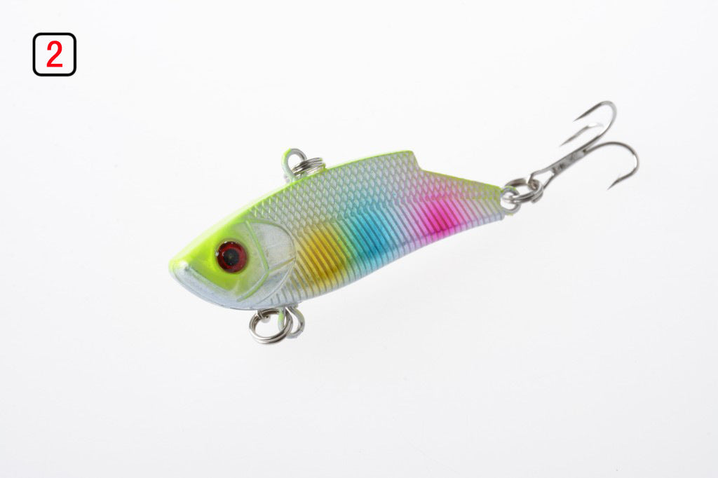 10x 5.5cm Vib Bait Fishing Lures, Sharp Hooks, 10 Colors