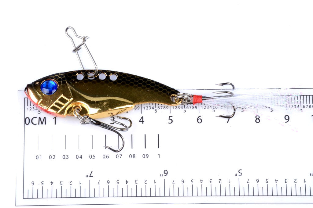 4x 5.5cm Vib Fishing Lures, Sharp Hooks, 3D Eyes