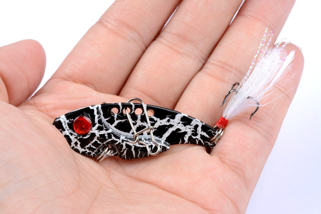 4x 5.5cm Vib Fishing Lures, Sharp Hooks, 3D Eyes