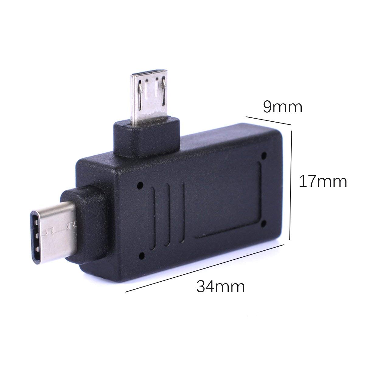 Portable 2in1 OTG Adapter Type C Micro USB to USB Female