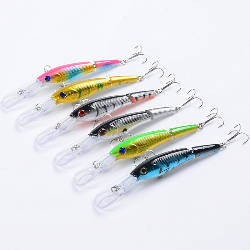 6x Colorful Popper Minnow Fishing Lures 13.3cm, Fresh/Saltwater