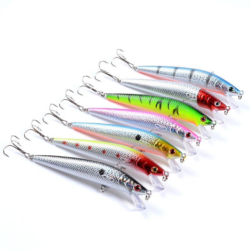 11.8cm Popper Minnow Fishing Lures Set, Sharp Hooks