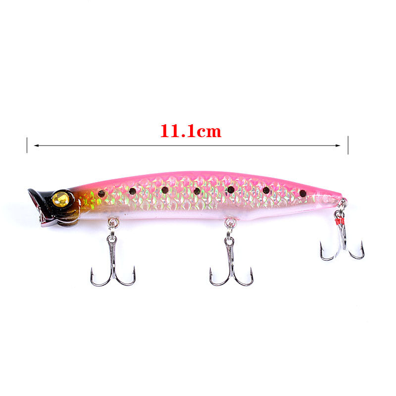 6x 11.7cm Multi-Color Fishing Poppers with Treble Hooks