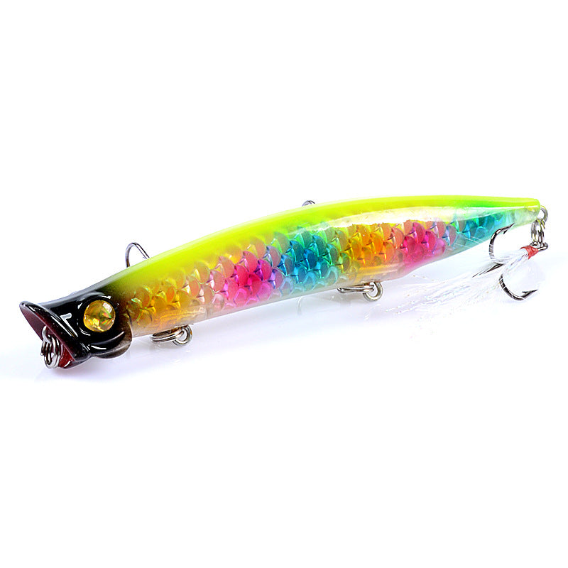 6x 11.7cm Multi-Color Fishing Poppers with Treble Hooks