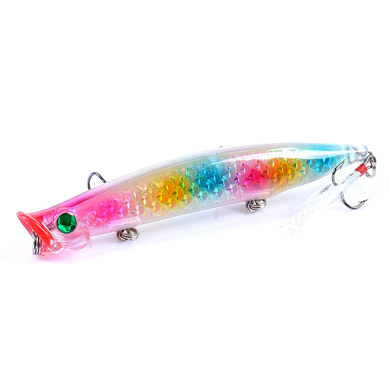 6x 11.7cm Multi-Color Fishing Poppers with Treble Hooks