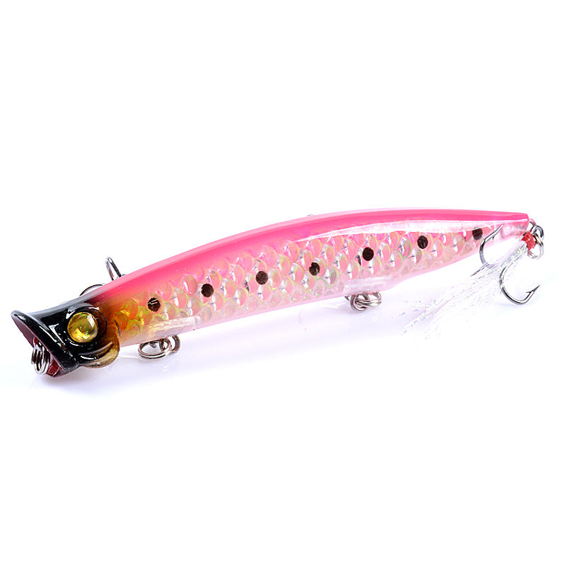 6x 11.7cm Multi-Color Fishing Poppers with Treble Hooks