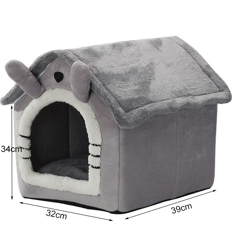 Foldable Small Pet Bed with Removable Cushion, Cat Cave