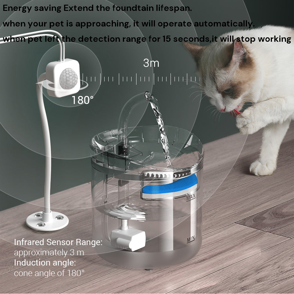 Automatic Cat Dog Water Fountain 1.8L with Sensor