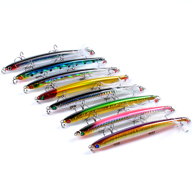 8x 11.7cm Popper Minnow Fishing Lures, Colorful, Topwater