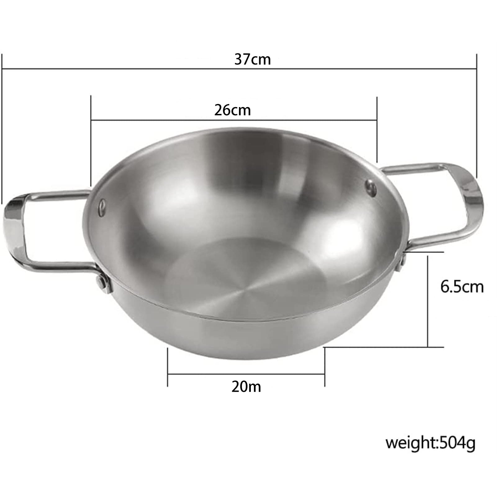 26cm Stainless Steel Paella Pan, PFOA-Free, Dishwasher Safe