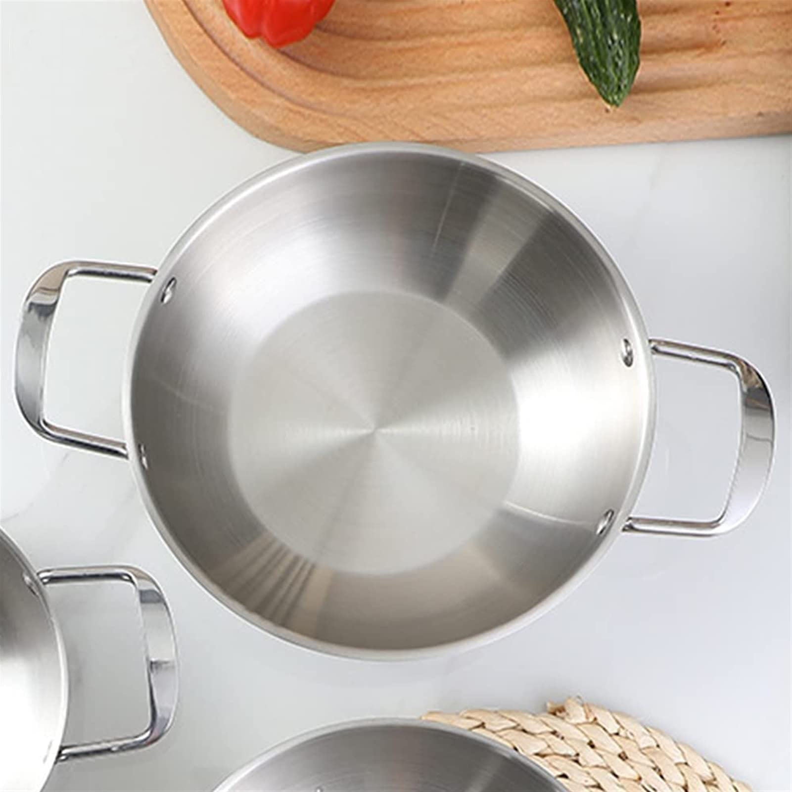 26cm Stainless Steel Paella Pan, PFOA-Free, Dishwasher Safe