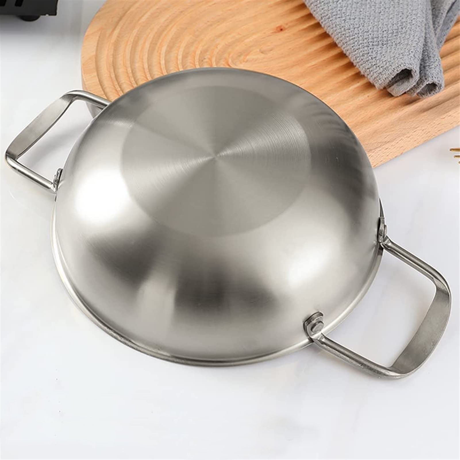 26cm Stainless Steel Paella Pan, PFOA-Free, Dishwasher Safe