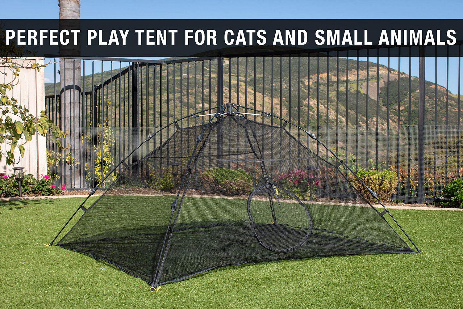 Outdoor Cat Tent, Portable Mesh Playhouse for Small Pets