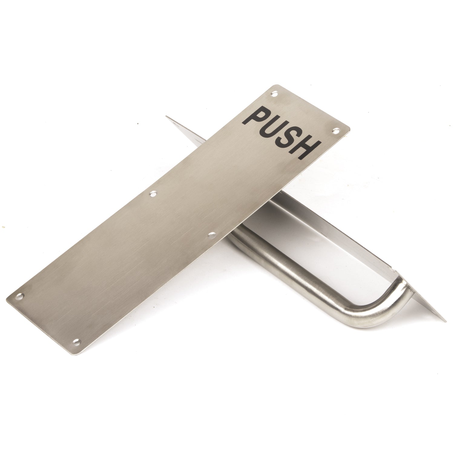 304 Stainless Steel Commercial Door Pull Push Handle Plate Set for Bathrooms, Stairwell Fire Doors etc