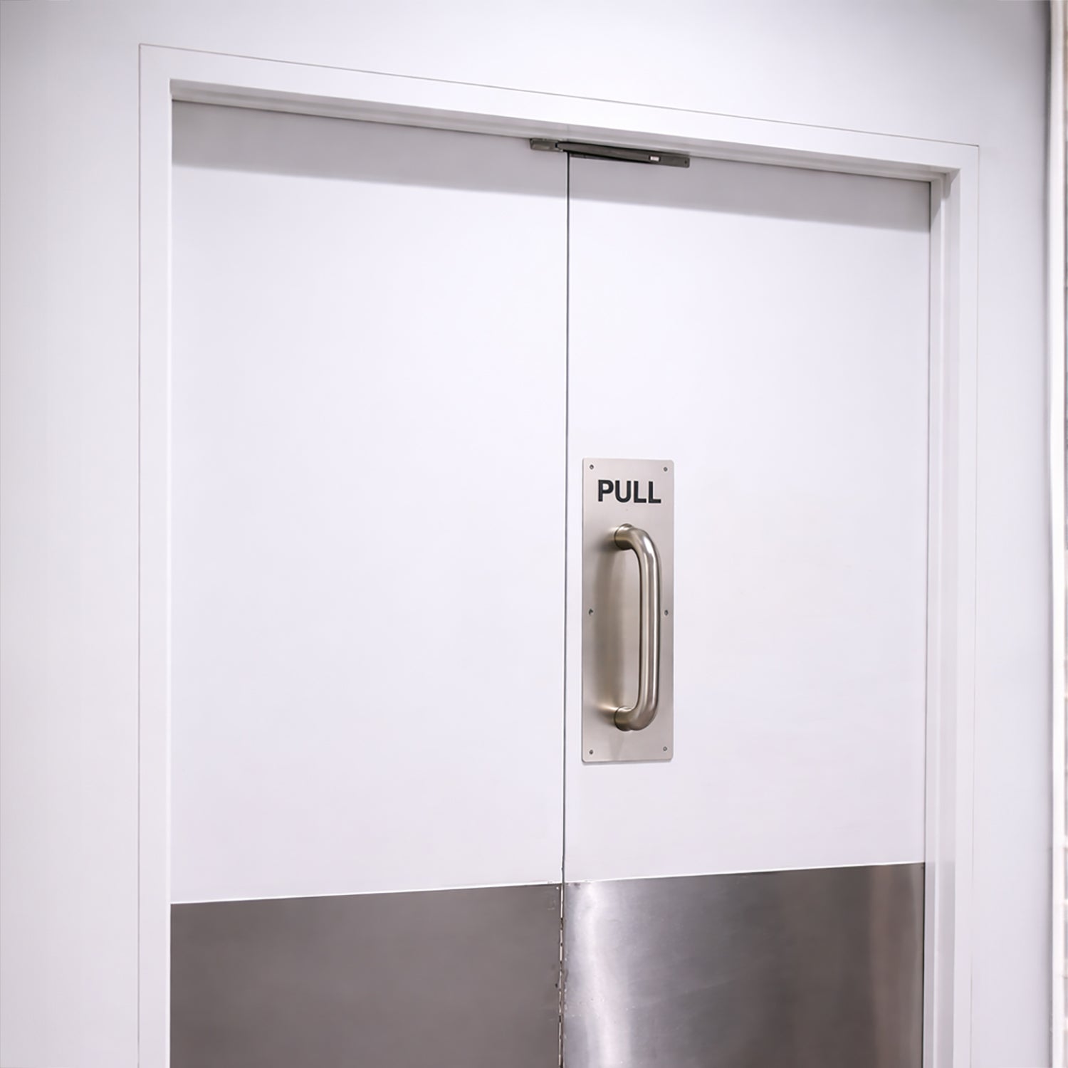 304 Stainless Steel Commercial Door Pull Push Handle Plate Set for Bathrooms, Stairwell Fire Doors etc