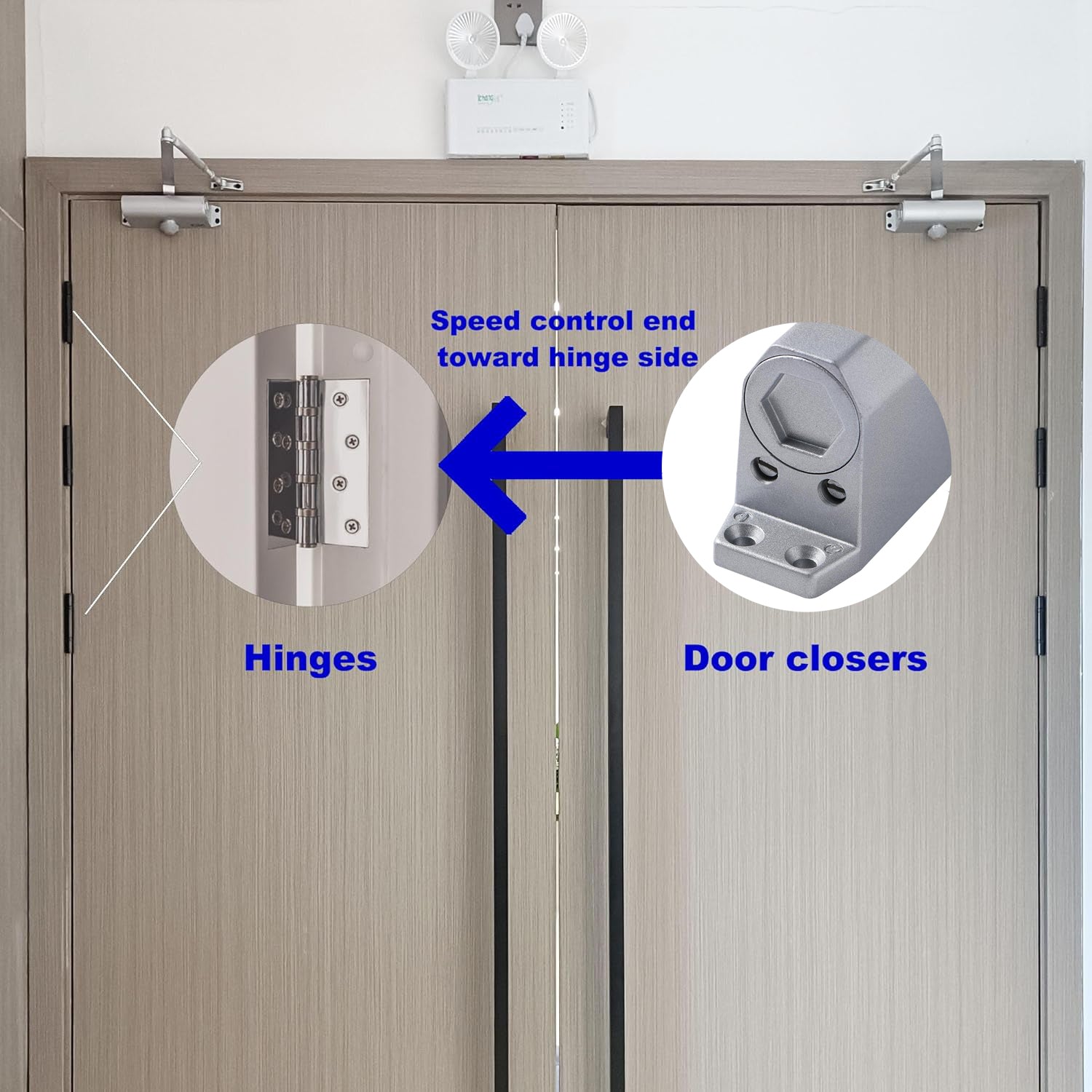 Hydraulic Commercial Door Closers 45-60kg, Adjustable, Silent