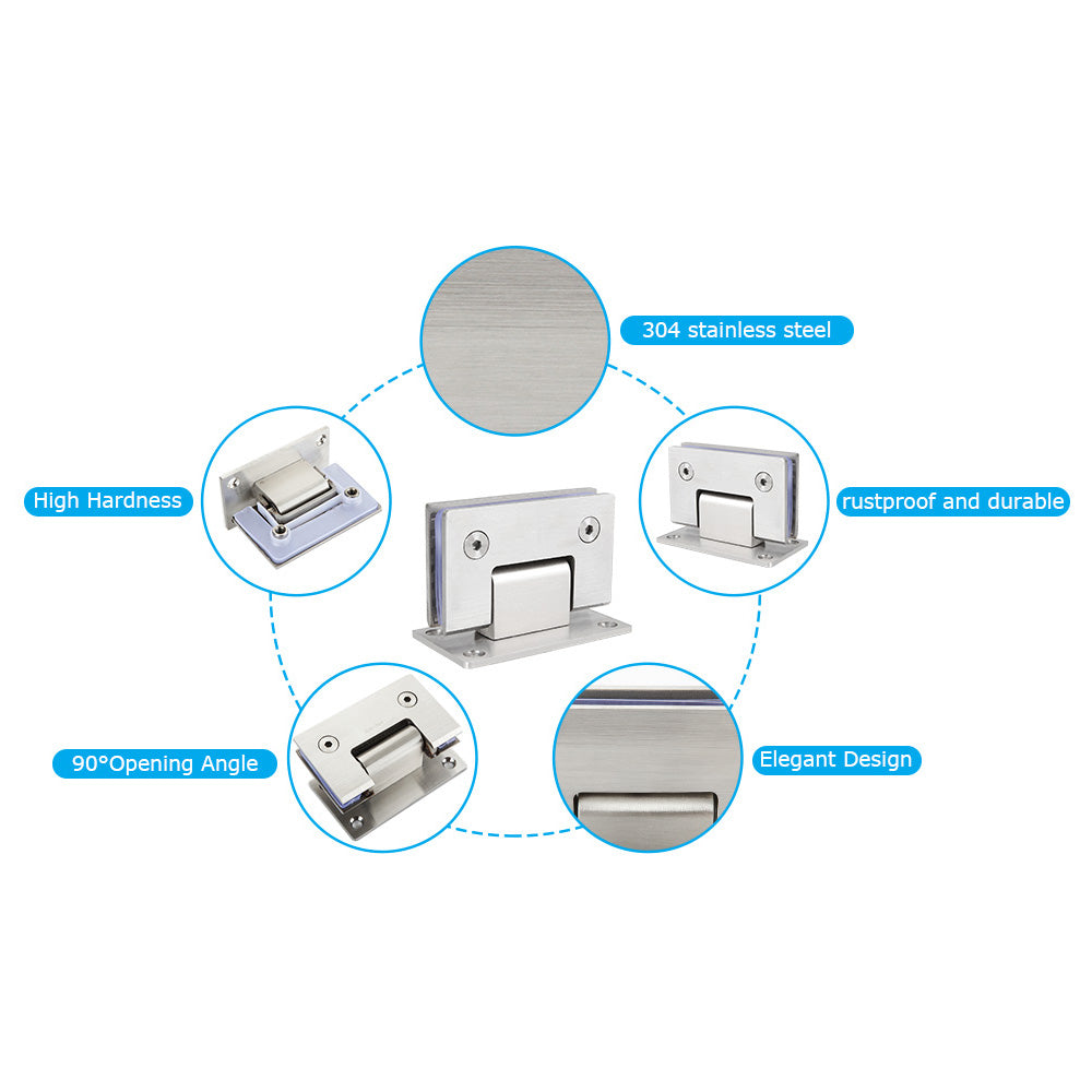 304 Steel Shower Door Hinge, Self-Closing, Rust-Resistant