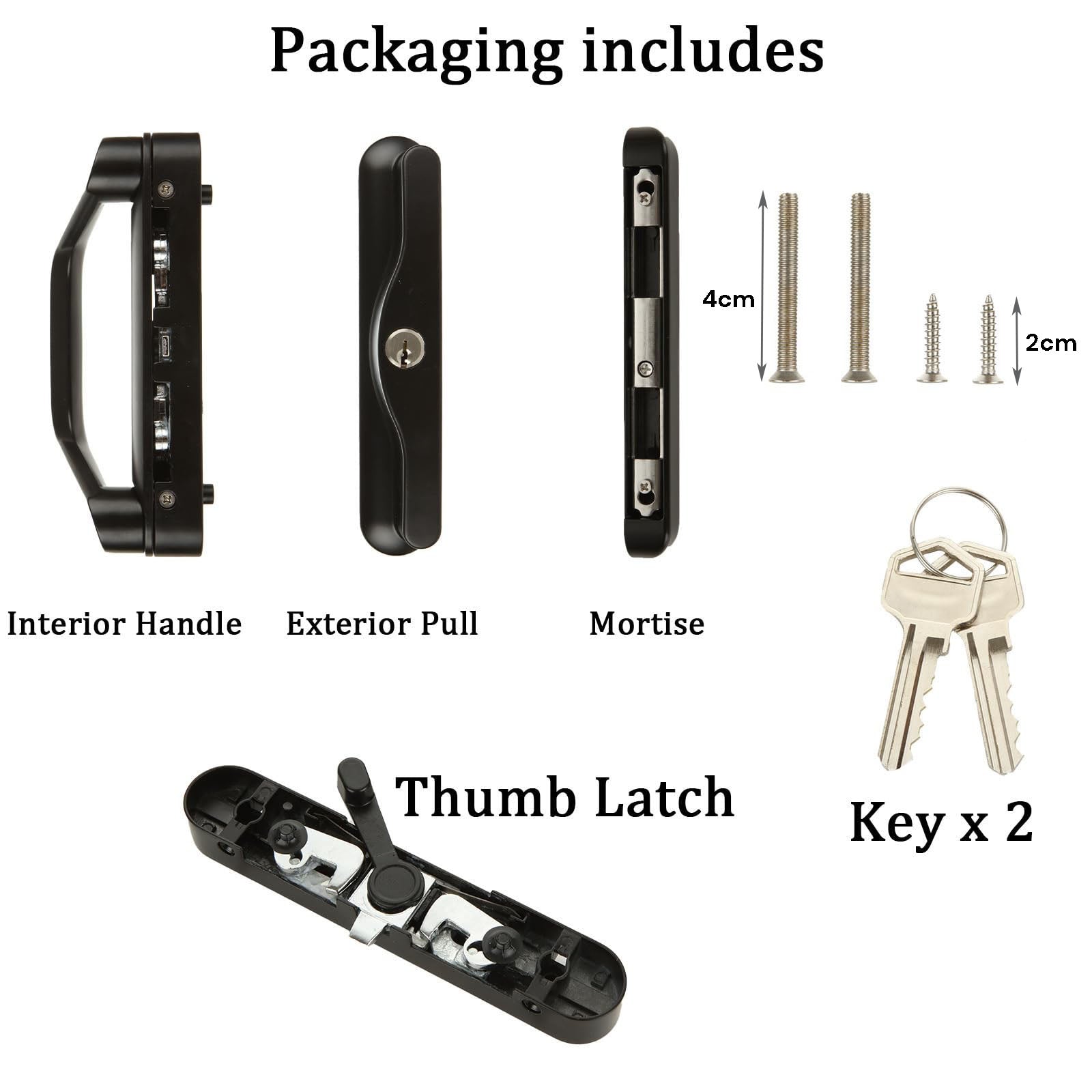 Veranda Sliding Glass / Patio Door Handle Set Security Door Lock