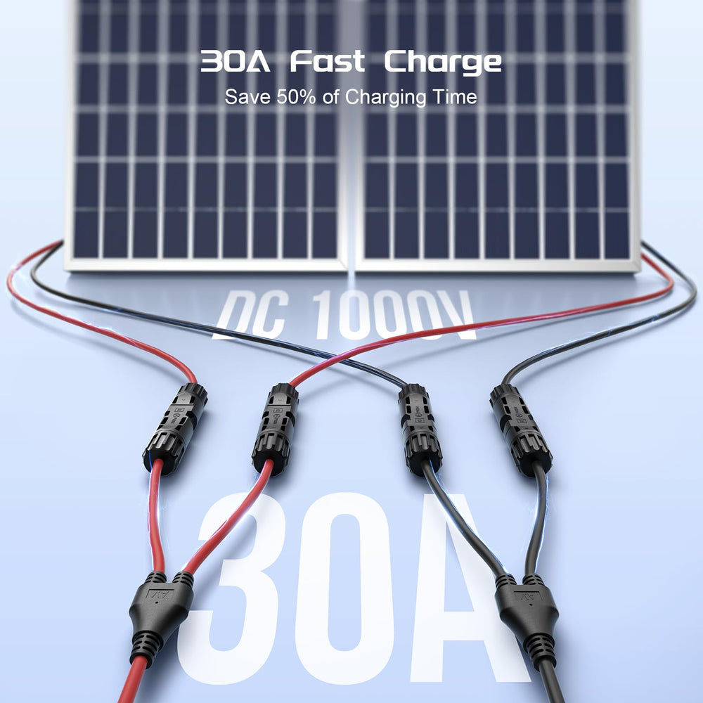 1 Pair Solar Connector Y Branch Parallel Adapter Cable Solar Panel Con