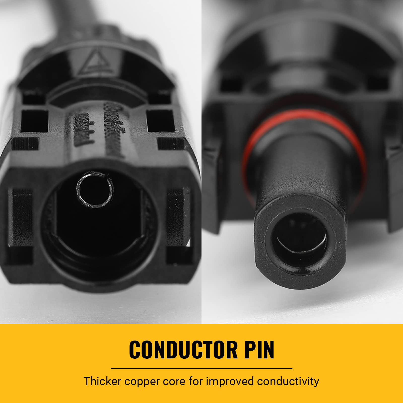 Waterproof 3 to 1 Solar PV Panel Cable Connectors, 1 Pair