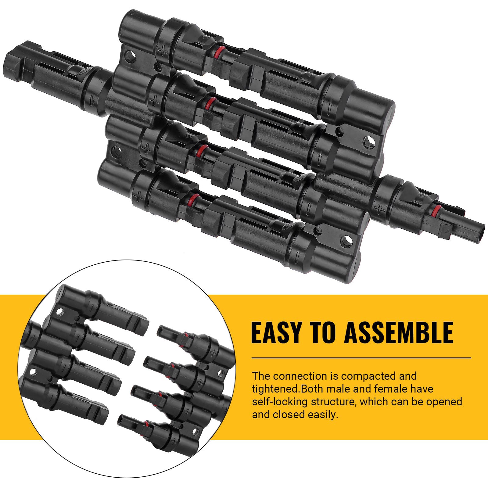 4 to 1 Waterproof Solar Branch Cable Connectors, PV Panel