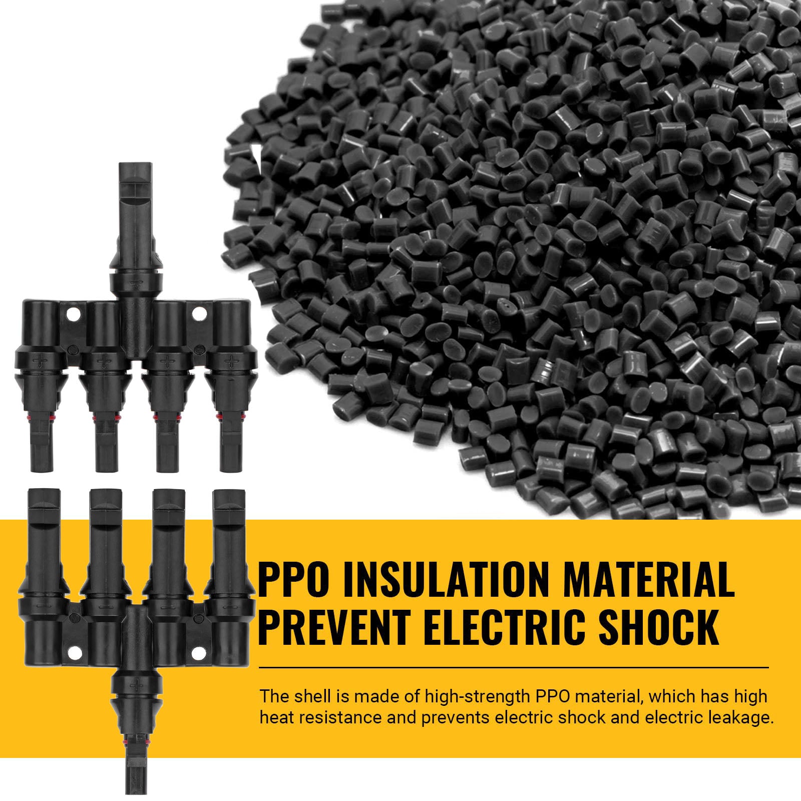 4 to 1 Waterproof Solar Branch Cable Connectors, PV Panel