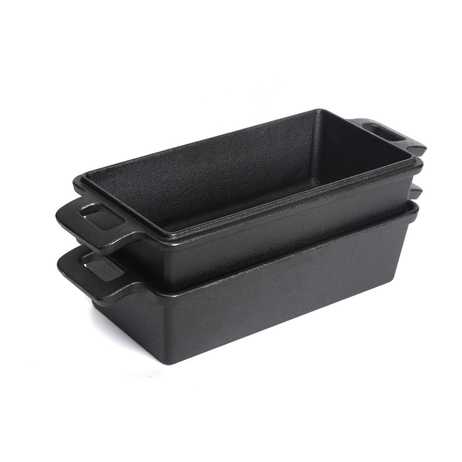 2-in-1 Cast Iron Bread Loaf Pan Tin with Lid Dual Use Baking Dish with Ergonomic Handles, Pre-Seasoned for Oven Cooking