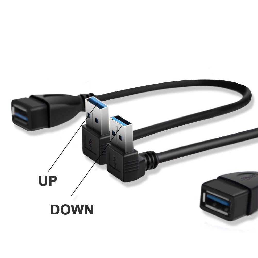 Up & Down Angle USB 3.0 Extension Cables 2PCS 20cm