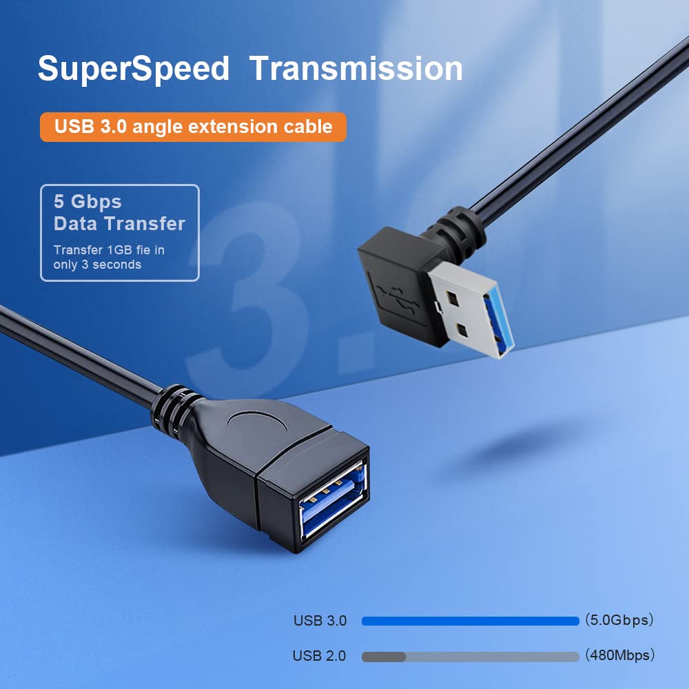 Up & Down Angle USB 3.0 Extension Cables 2PCS 20cm