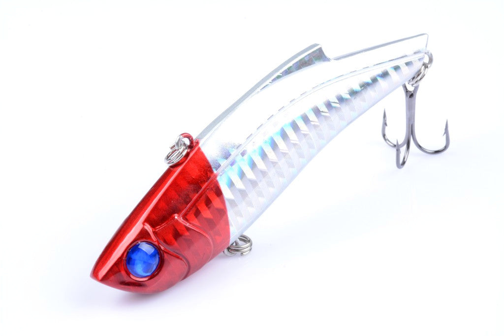 5x 9cm Vib Fishing Lures with 3D Eyes & Sharp Hooks