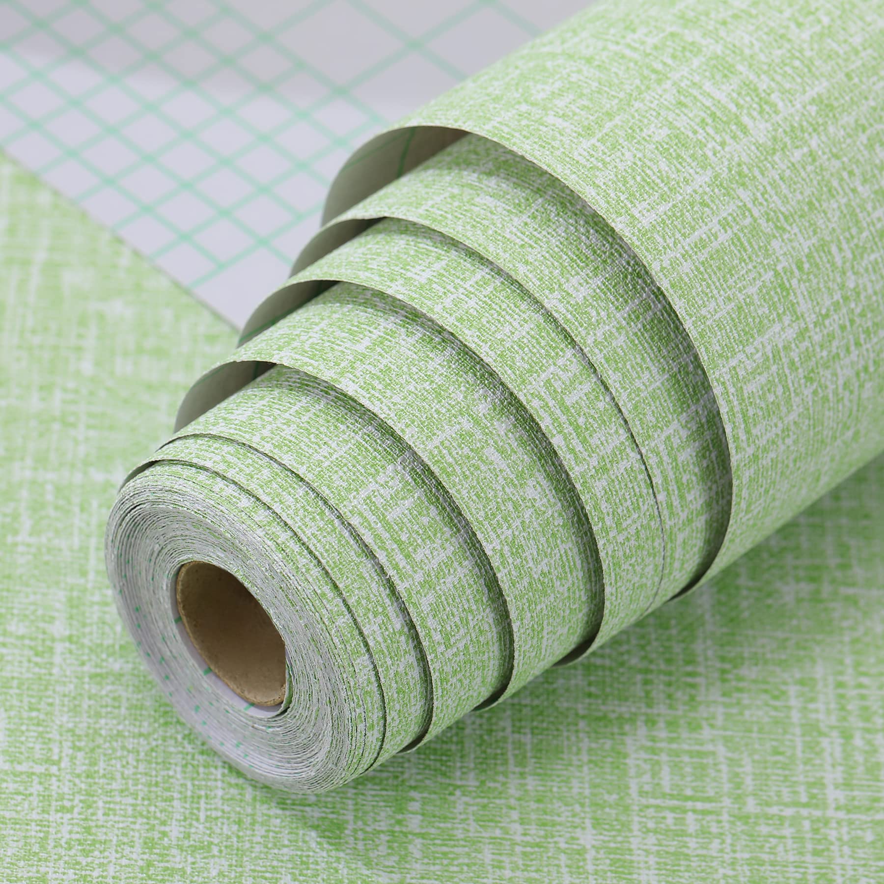 Thick Peel and Stick Green Wallpaper 61cm x 10m, Removable