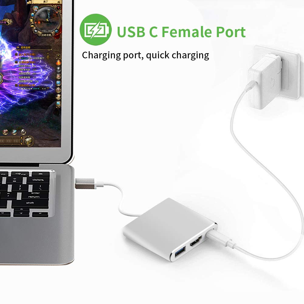 4K HDMI USB-C to HDMI Adapter with USB 3.0 Port, 3.1 Port