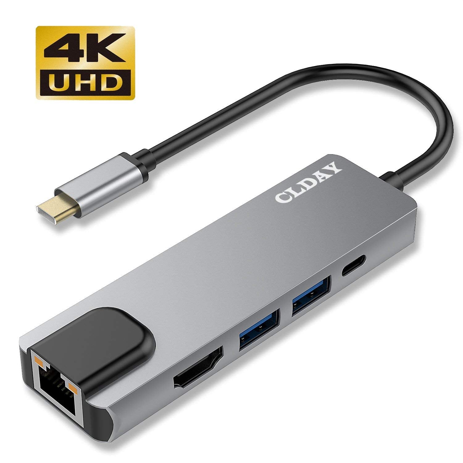 4K HDMI 5-in-1 USB-C Hub with Ethernet & Power Delivery