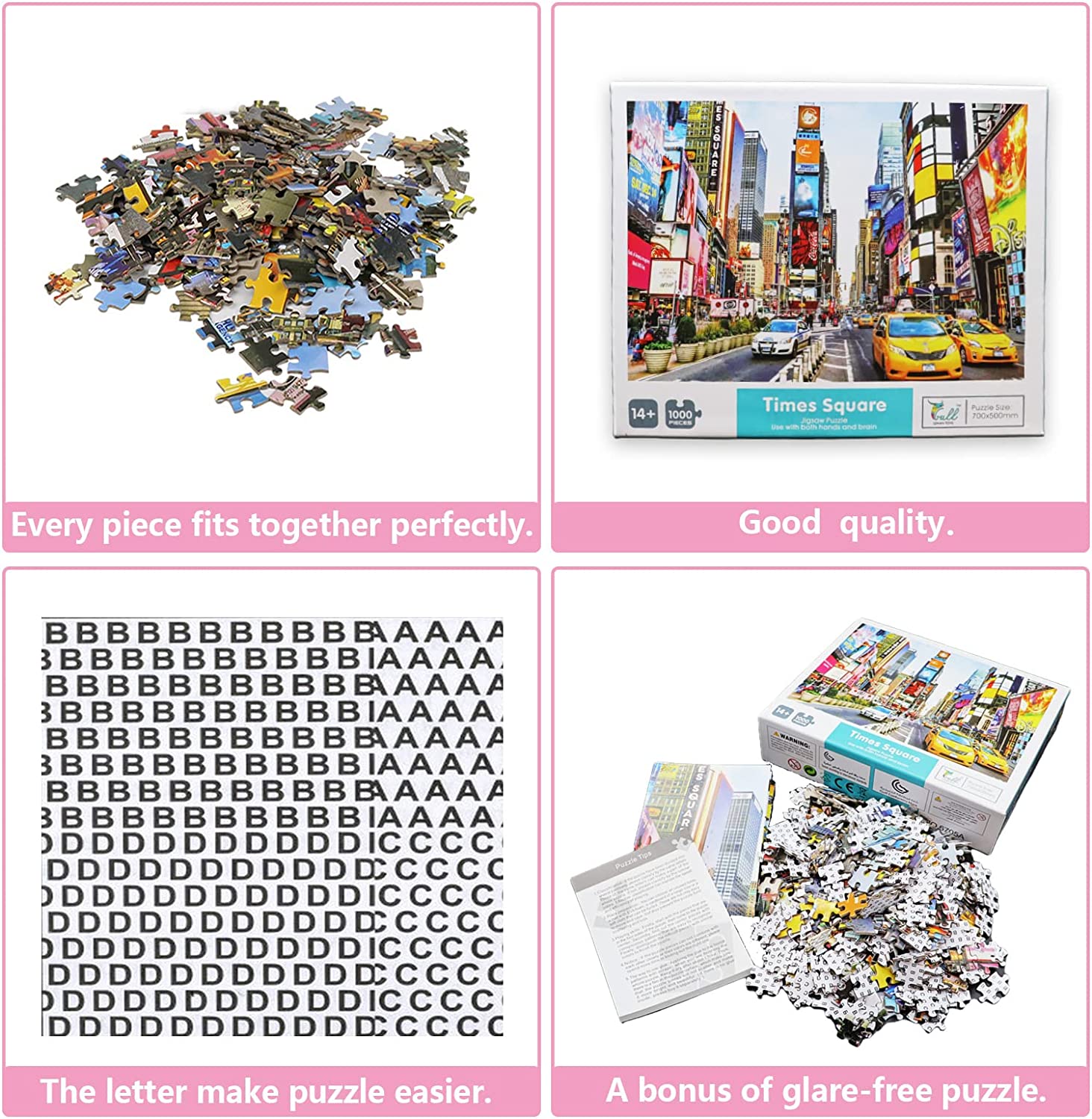 1000-Piece Unique Hard Jigsaw Puzzle, Brain Teaser Game