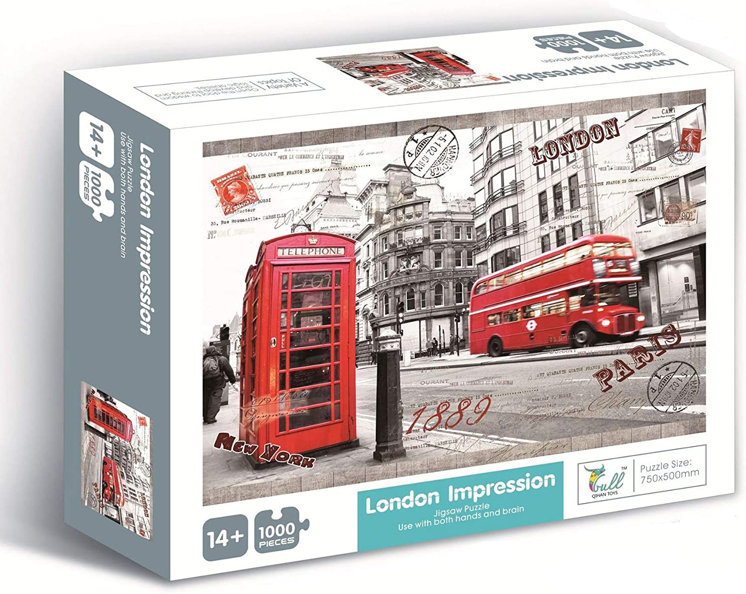 1000-Piece London Jigsaw Puzzles, Waterproof, Non-Toxic