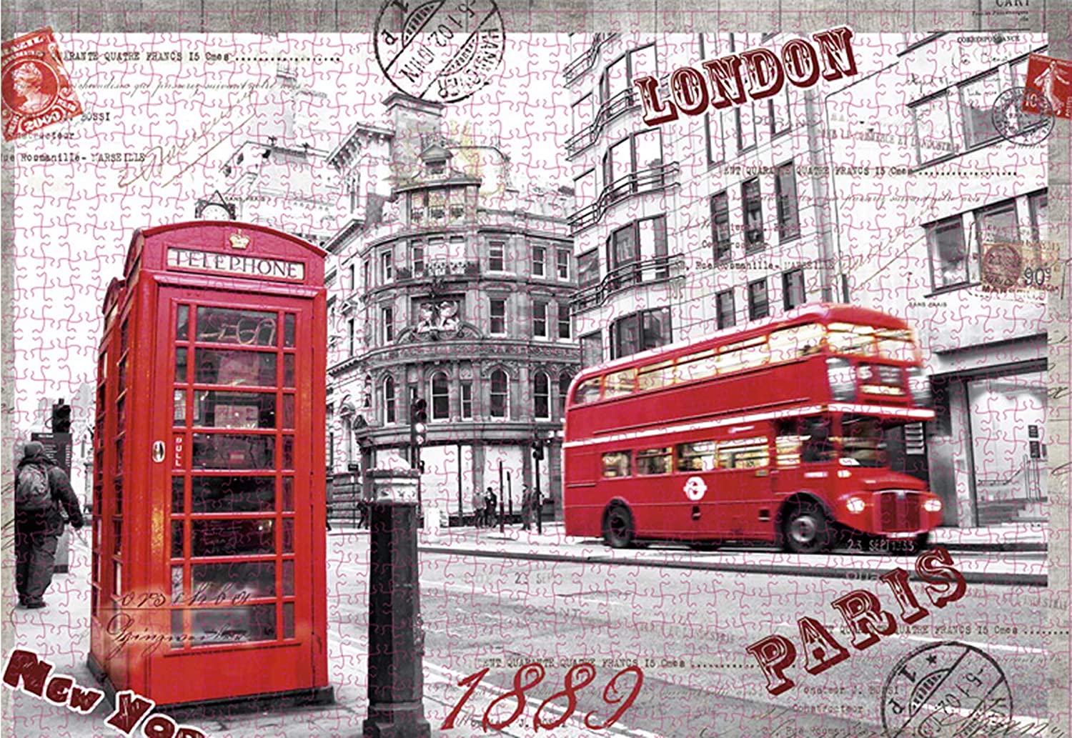 1000-Piece London Jigsaw Puzzles, Waterproof, Non-Toxic