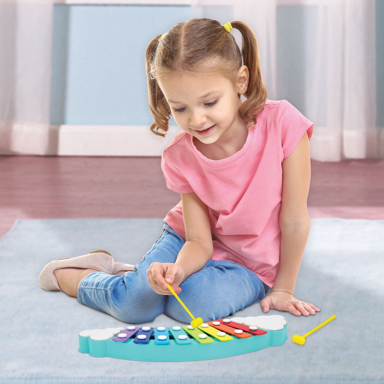 8-Key Rainbow Xylophone Musical Toy with Mallets for Kids