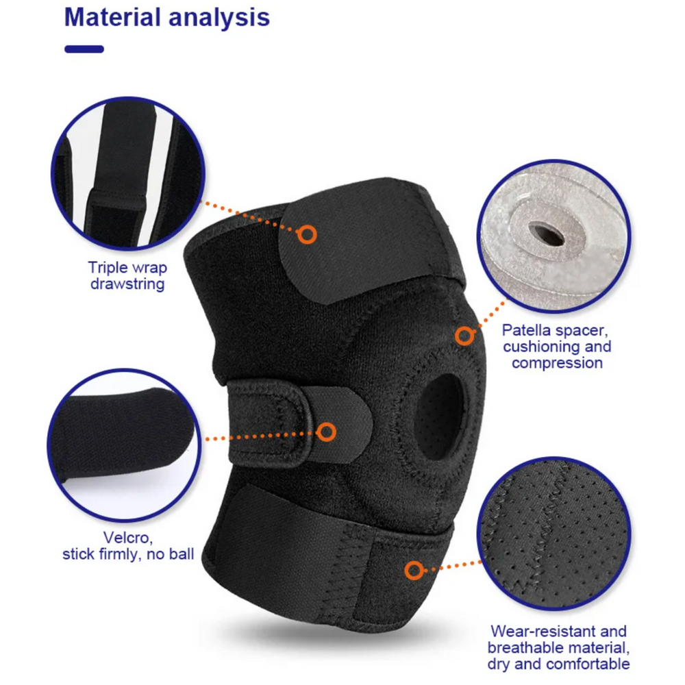 Adjustable Neoprene Open-Patella Knee Brace Support