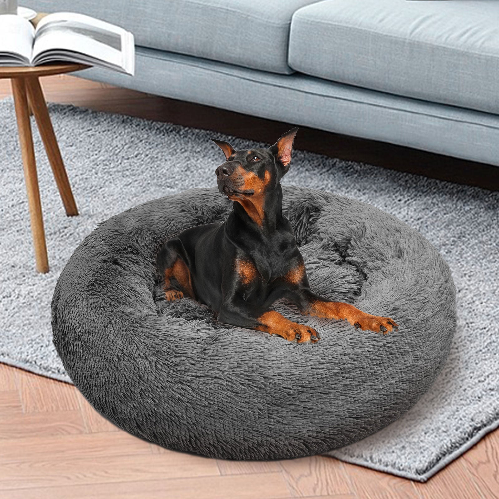 Warm Washable Calming Pet Bed, XXL, Dark Gray - Pawfriends