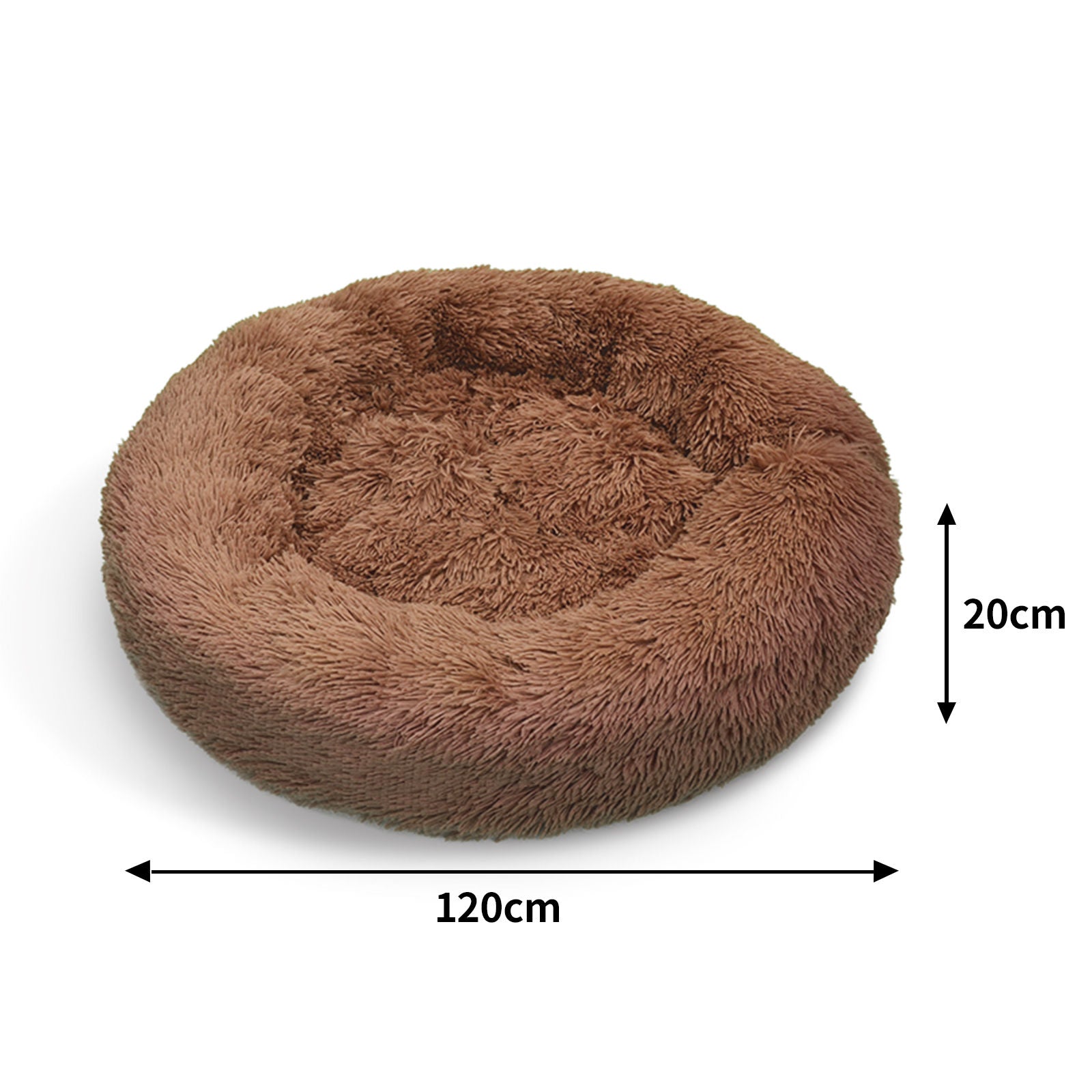 Extra Soft Round Dog Bed, Non-Slip, 120cm XXL - Pawfriends