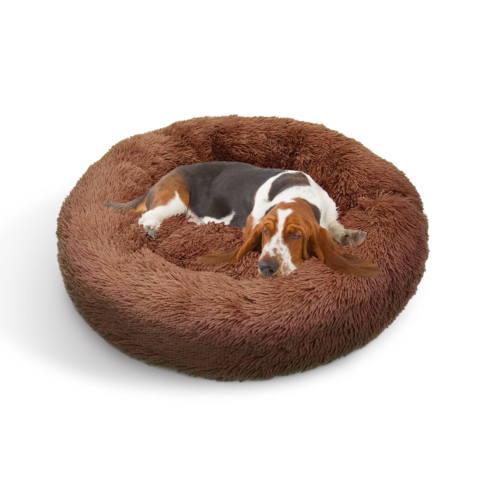 Extra Soft Round Dog Bed, Non-Slip, 120cm XXL - Pawfriends