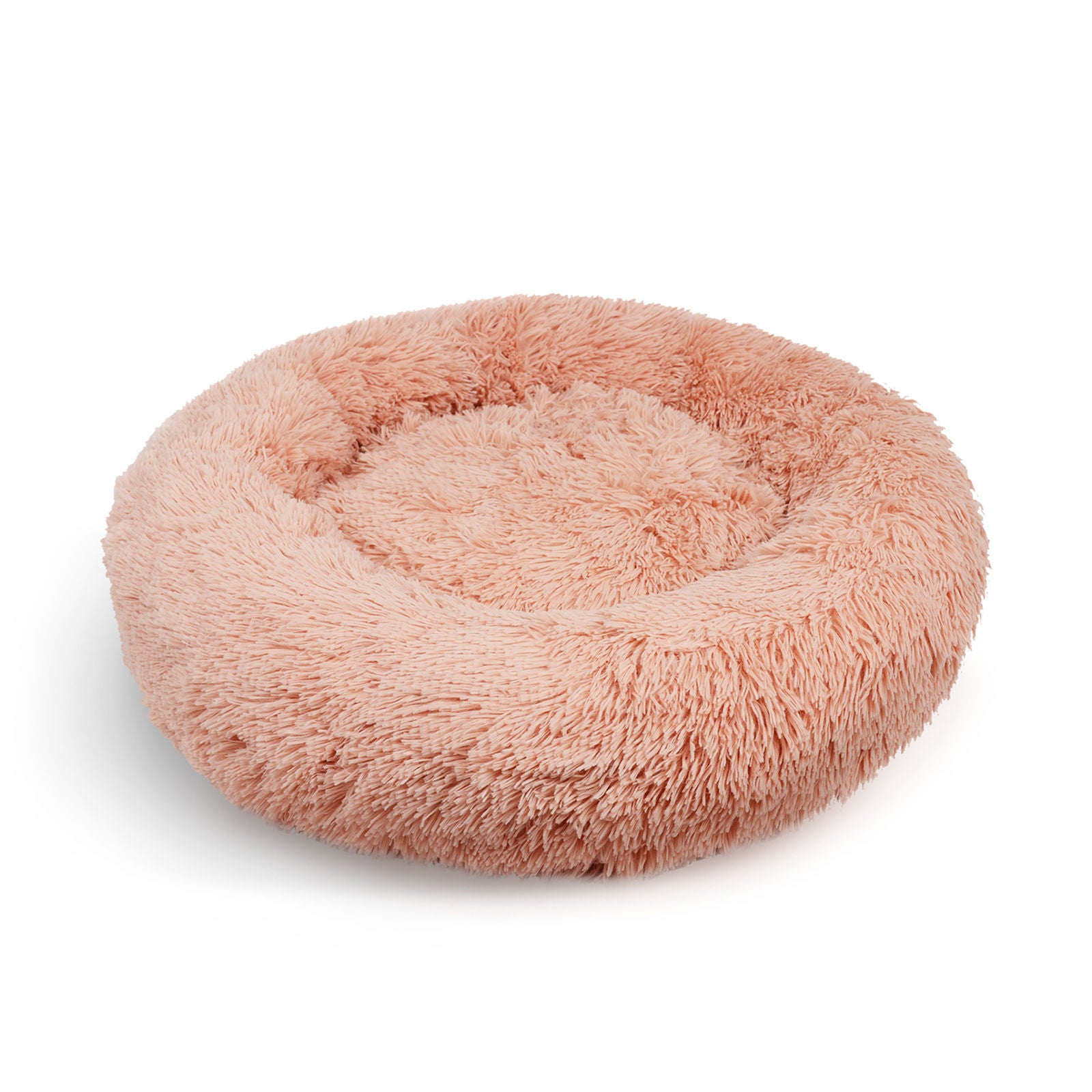 Warm Pink Plush XXL Pet Bed Non-Slip Base Polyester Cover