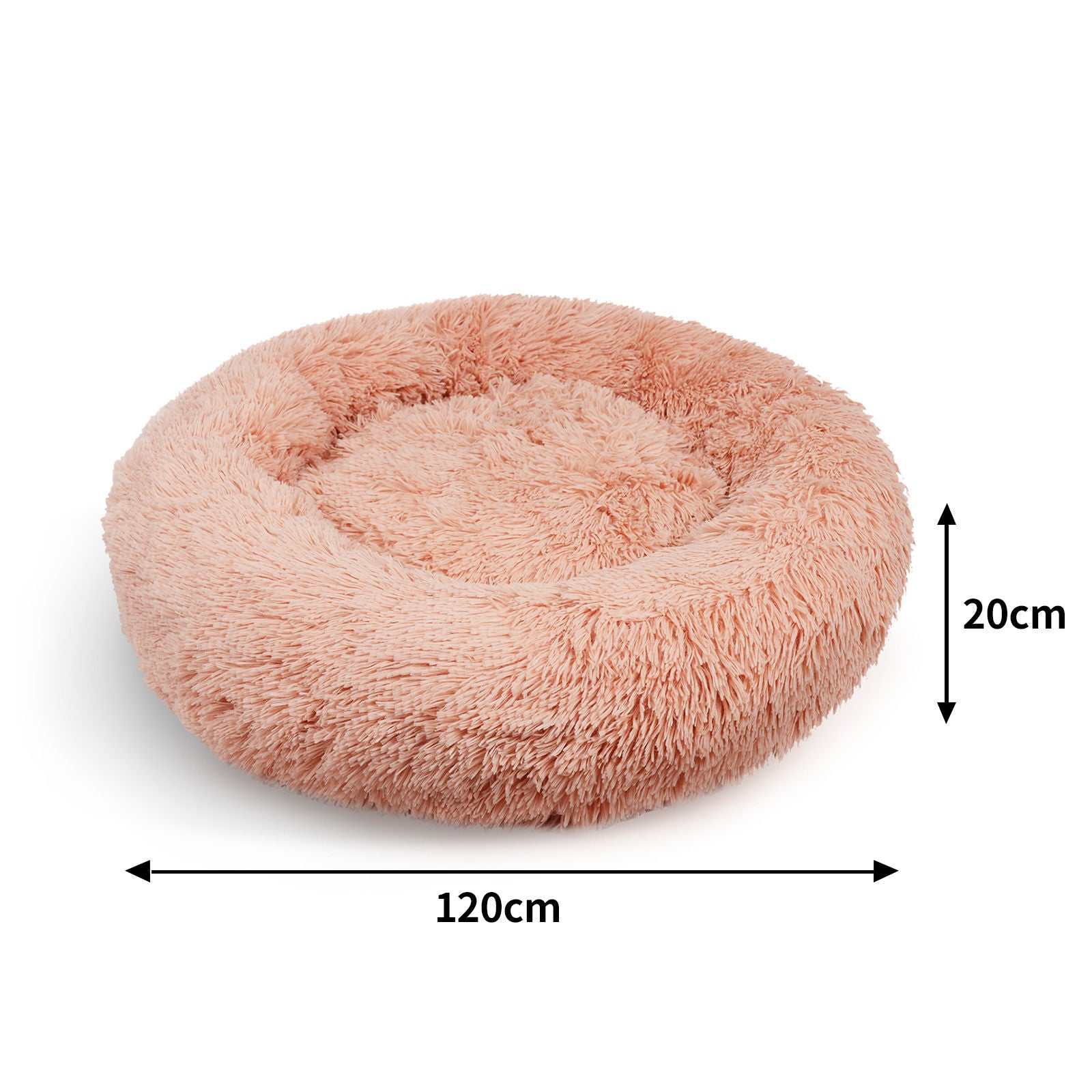 Warm Pink Plush XXL Pet Bed Non-Slip Base Polyester Cover