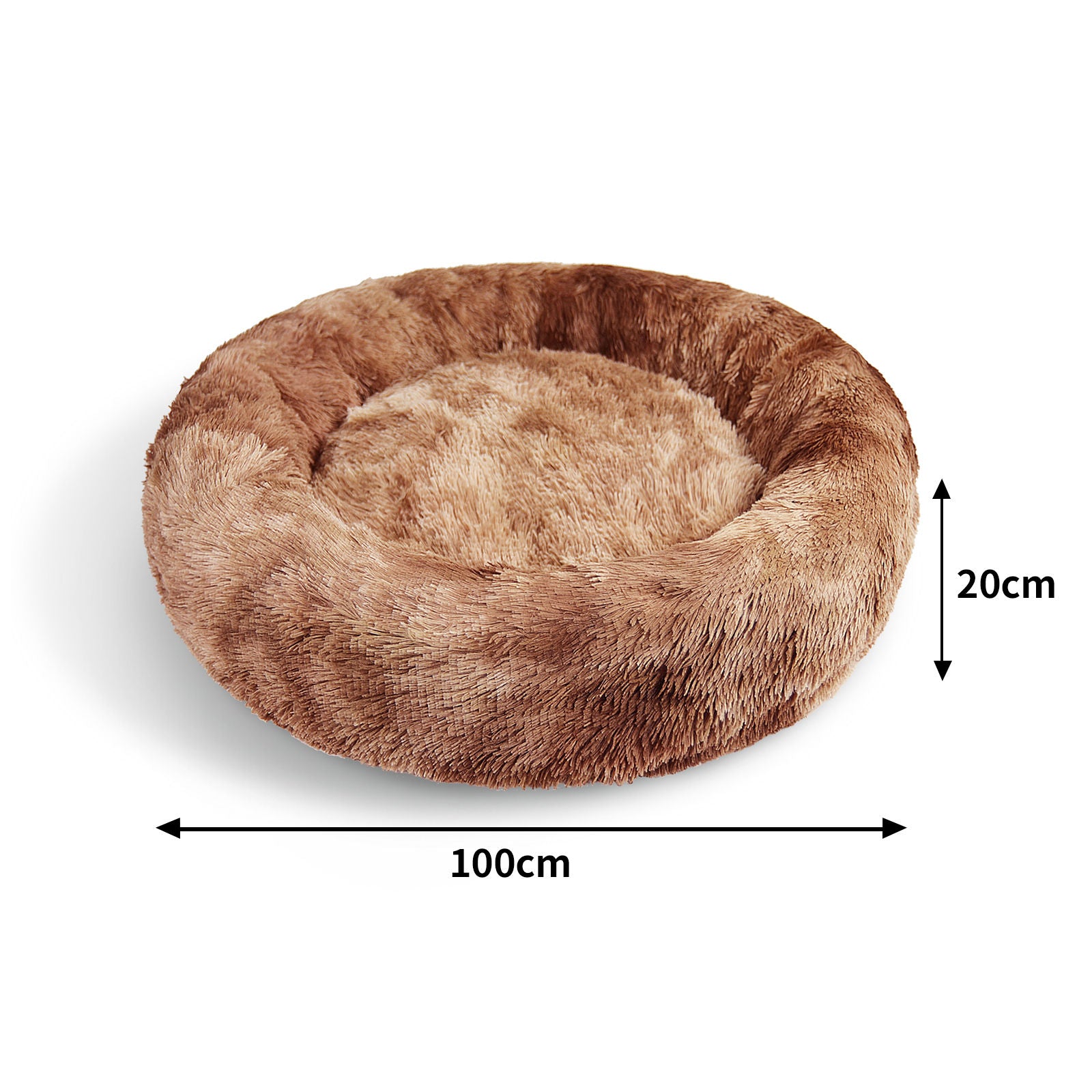 Plush Polycotton Calming Pet Bed, Washable Cover, 100cm